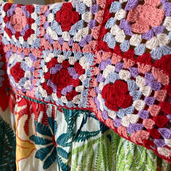 New Anhropologie x Farm Rio Crochet Mini Dress sz small - Picture 7 of 9